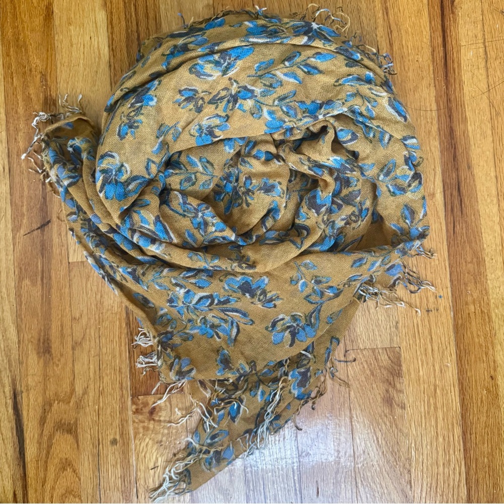 Chan Luu Floral Print Cashmere And Silk Scarf